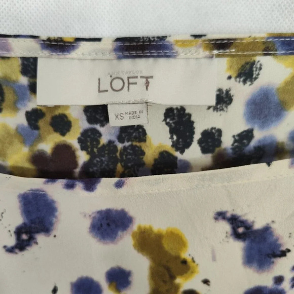 Ann Taylor Loft Purple Multicolor Sleeveless Top Career Shell Women Size XS - Picture 4 of 5